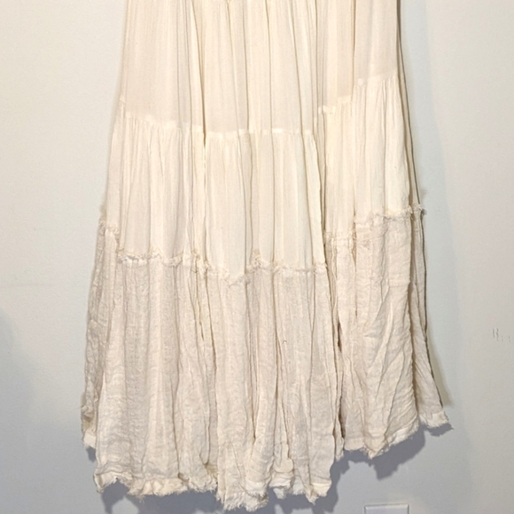 Free People Cosmico Maxi Endless Summer V Neck Sleeveless Dress Gauze Off White - Picture 5 of 8
